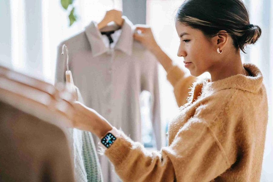 Shoppers browsing a store with licensed background music
