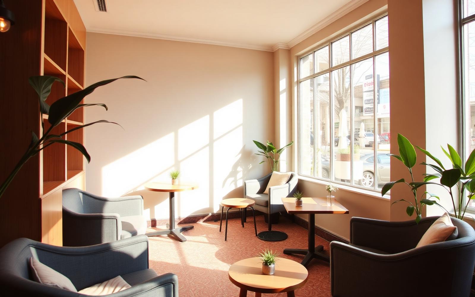 Cafe lounge seating corner