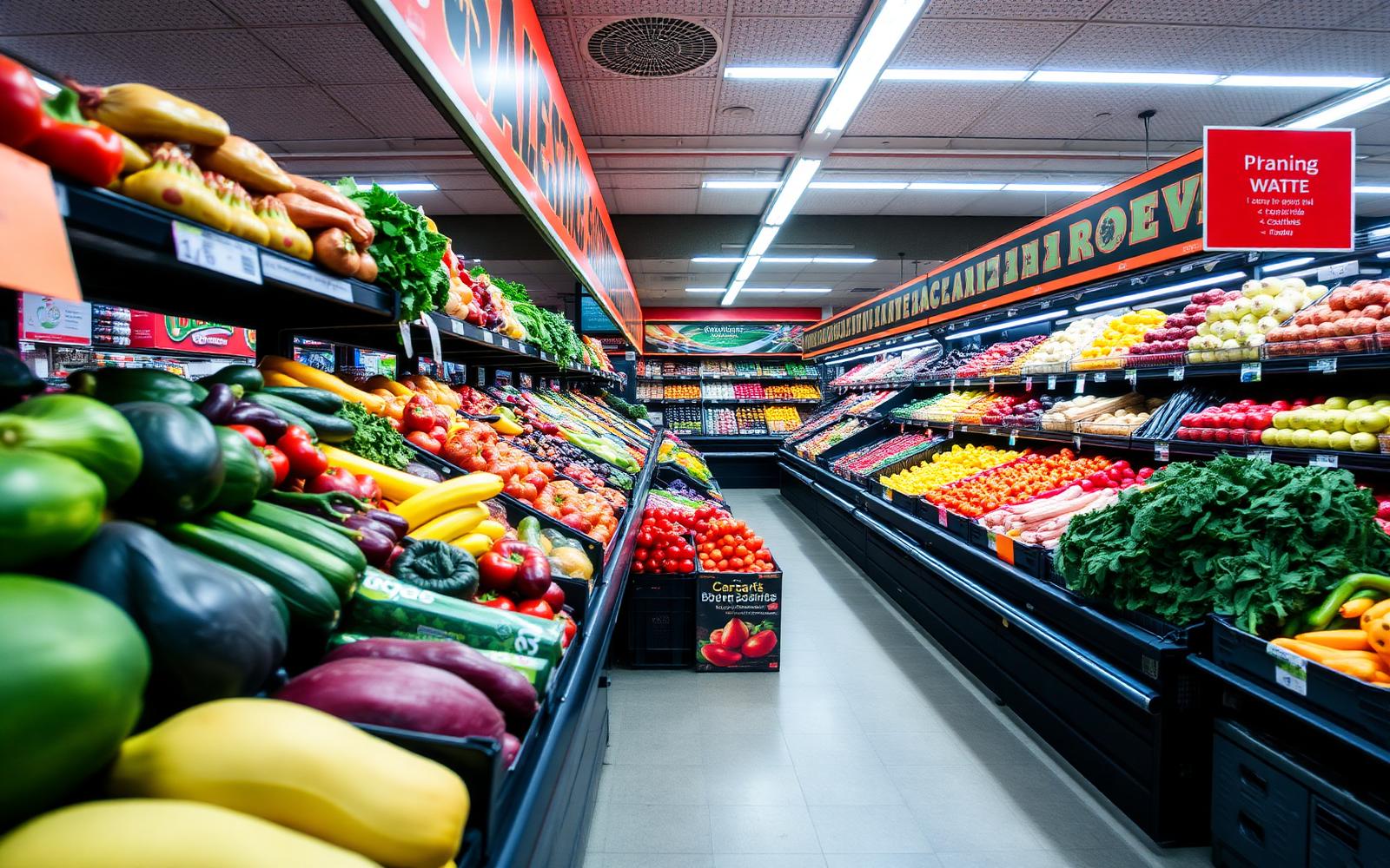 Fresh fruit and vegetable section